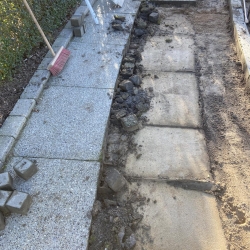 belægning af nyt fortov