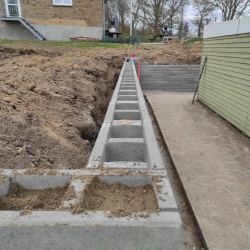 opsætning af støttemur i Horsens