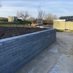 opsætning af støttemur i Silkeborg