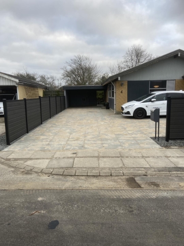 belægning af ny indkørsel