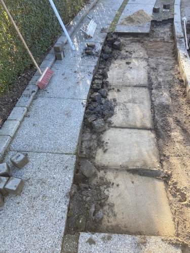 belægning af nyt fortov