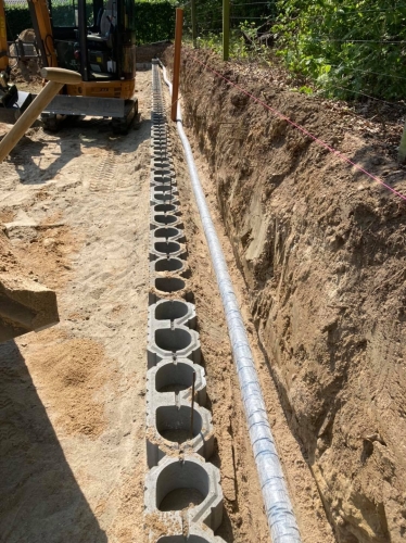 opsætning af ny støttemur