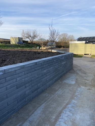 opsætning af støttemur i Silkeborg