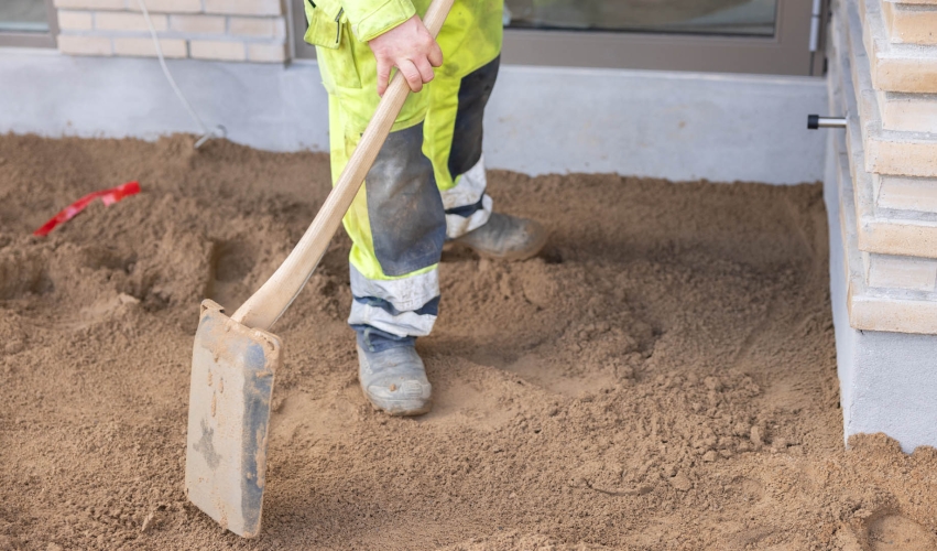 Underlag af ny terrasse